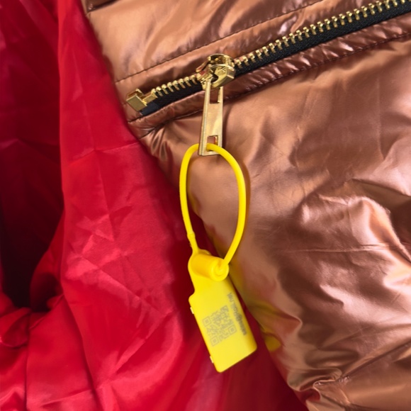 AOFUR Puffer Jacket Copper with Red Lining Size Small - Picture 6 of 10